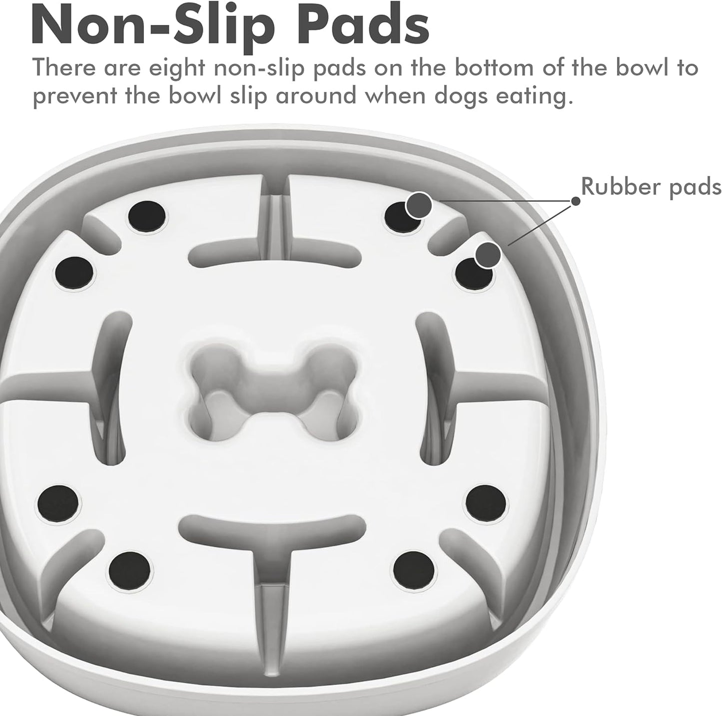 Dog Slow Feeder Bowl-Slow Feeder Dog Bowl for Small/Medium Dogs,3 Cups,For Dog Pet Slow Feeder by ,A-White-1