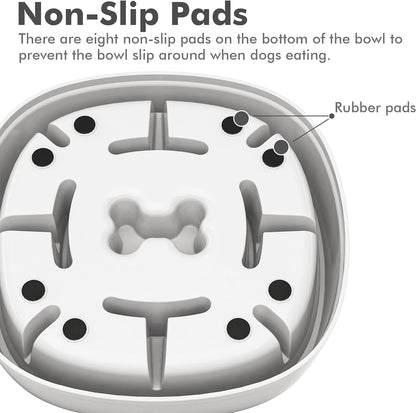 Dog Slow Feeder Bowl-Slow Feeder Dog Bowl for Small/Medium Dogs,3 Cups,For Dog Pet Slow Feeder by ,A-White-1
