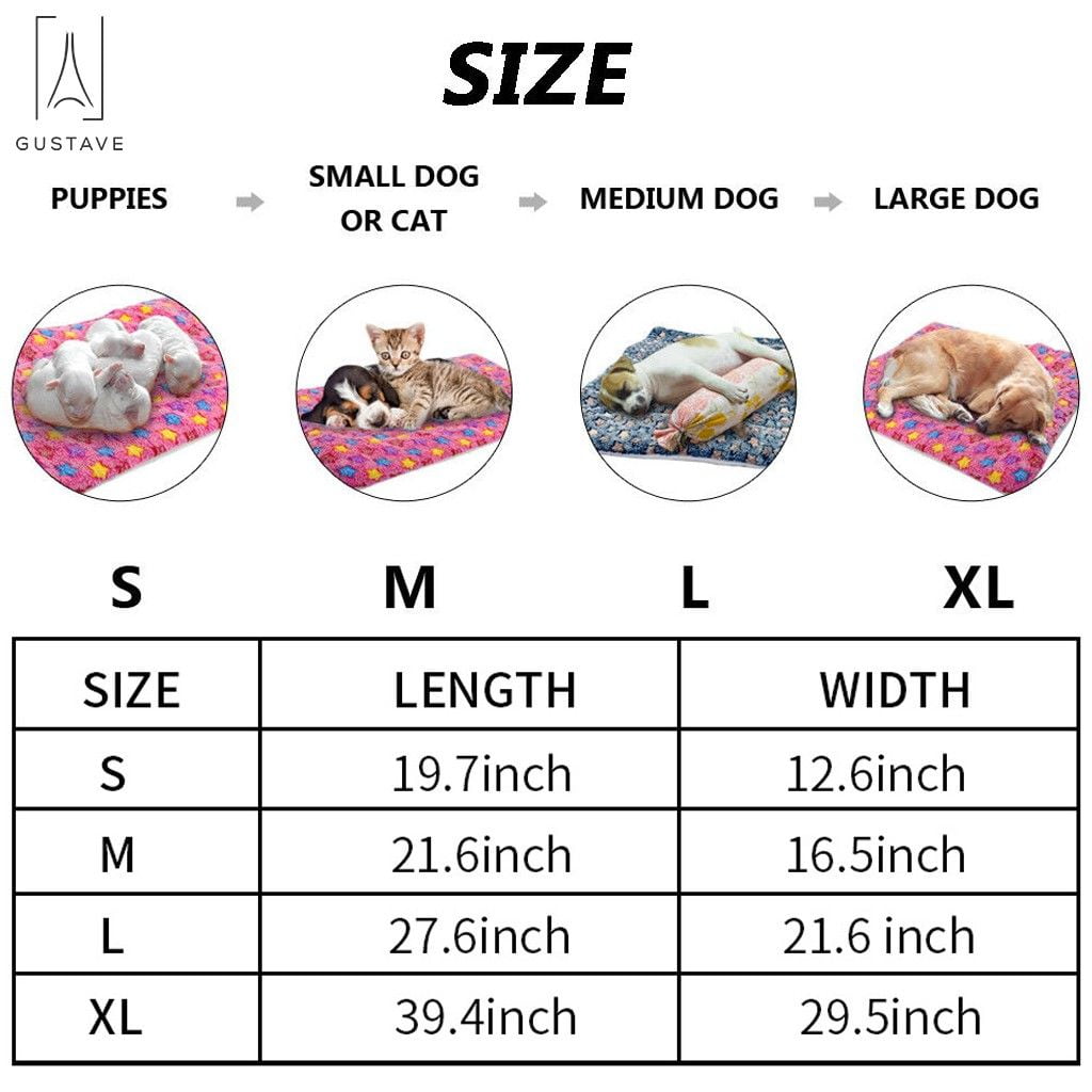 Dog Pet Sleep Mat Soft Warm Reversible Fleece Crate Bed Mat Kennel Pad Cage Cushion for Large Small Medium Dog Cat "Blue, XL"